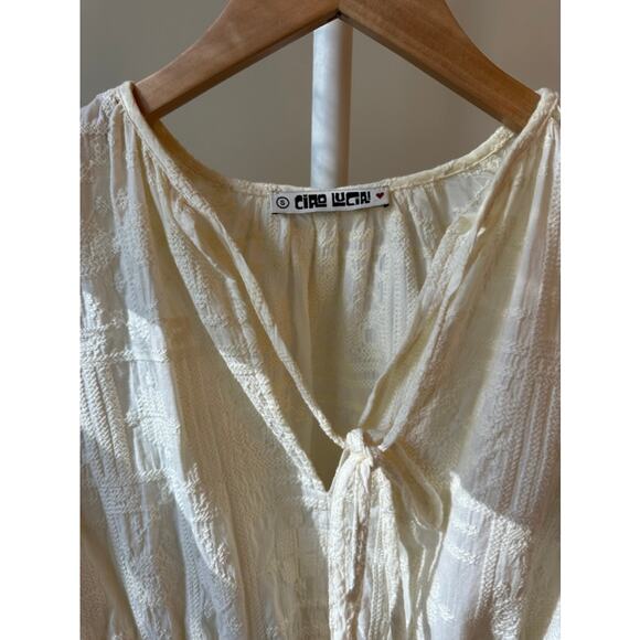 Ciao Lucia Ivory Embroidered Blouse, Size Small - Picture 2 of 5